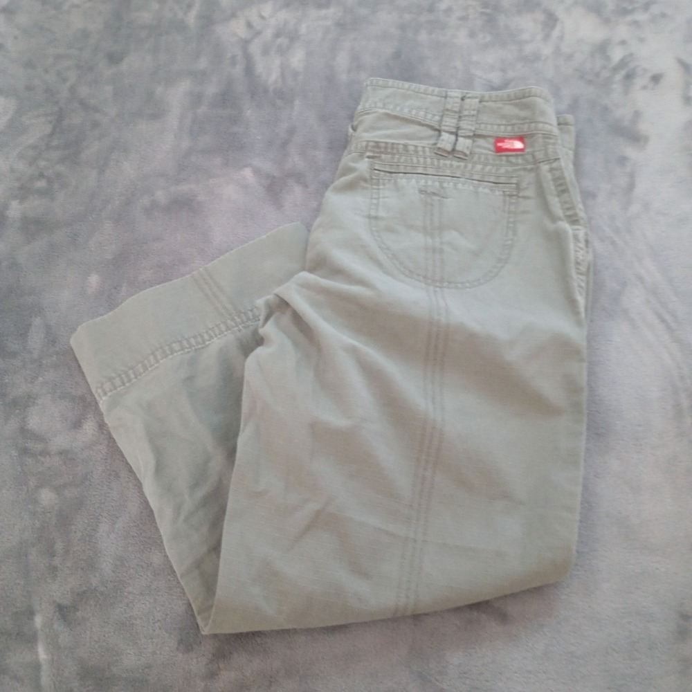 The North Face Capri Pants Womens Size 6 Green Roll Tab Outdoor Hiking